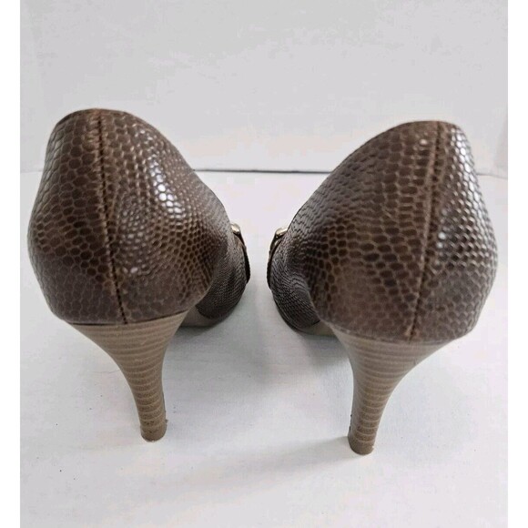 Aerosoles Brown Peep Toe Pumps Heels Shoes Women's 6.5 Heelrest - Picture 4 of 7